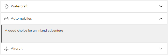 Three Text widgets in an Accordion widget Three Text widgets in an Accordion widget