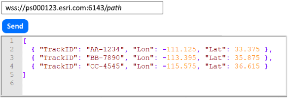 Block of generic JSON with three event records in an array